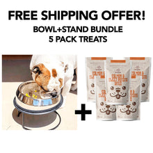 Load image into Gallery viewer, Enhanced Pet Bowl + Stand + 5 Treats FREE SHIPPING Bundle